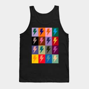 Lightning Bolts Pattern Check Multi Colour Tank Top